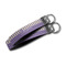 Purple Gingham & Stripe Webbing Keychain FOBs - Size Comparison