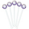 Purple Gingham & Stripe White Plastic 5.5" Stir Stick - Fan View