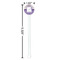 Purple Gingham & Stripe White Plastic 5.5" Stir Stick - Round - Dimensions
