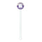 Purple Gingham & Stripe White Plastic 5.5" Stir Stick - Round - Single Stick