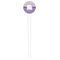 Purple Gingham & Stripe White Plastic 6" Food Pick - Round - Single Pick