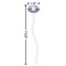Purple Gingham & Stripe White Plastic 7" Stir Stick - Oval - Dimensions
