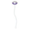 Purple Gingham & Stripe White Plastic 7" Stir Stick - Oval - Single Stick