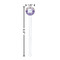 Purple Gingham & Stripe White Plastic 7" Stir Stick - Round - Dimensions