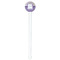 Purple Gingham & Stripe White Plastic 7" Stir Stick - Round - Single Stick