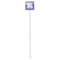 Purple Gingham & Stripe White Plastic Stir Stick - Single Sided - Square - Single Stick