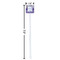 Purple Gingham & Stripe White Plastic Stir Stick - Square - Dimensions
