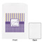 Purple Gingham & Stripe White Treat Bag - Front & Back View