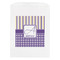 Purple Gingham & Stripe White Treat Bag - Front View