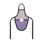 Purple Gingham & Stripe Bottle Apron (Personalized)
