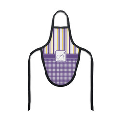 Purple Gingham & Stripe Bottle Apron (Personalized)