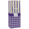 Purple Gingham & Stripe Wine Gift Bag - Gloss - Main
