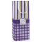 Purple Gingham & Stripe Wine Gift Bags - Gloss (Personalized)