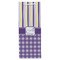 Purple Gingham & Stripe Wine Gift Bag - Matte - Front