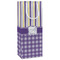 Purple Gingham & Stripe Wine Gift Bags - Matte (Personalized)