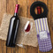 Purple Gingham & Stripe Wine Tote Bag - FLATLAY