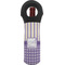 Purple Gingham & Stripe Wine Tote Bag (Personalized)