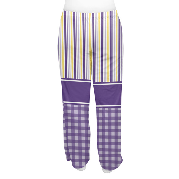 Purple Gingham & Stripe Women's Pj on model - Back