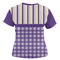 Purple Gingham & Stripe Women's T-shirt Back