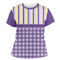 Purple Gingham & Stripe Womens Crew Neck T Shirt - Main