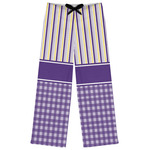 Purple Gingham & Stripe Womens Pajama Pants - S