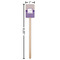 Purple Gingham & Stripe Wooden 6.25" Stir Stick - Rectangular - Dimensions