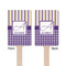 Purple Gingham & Stripe Wooden 6.25" Stir Stick - Rectangular - Double Sided - Front & Back
