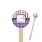 Purple Gingham & Stripe Round Wooden Stir Sticks (Personalized)