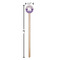Purple Gingham & Stripe Wooden 6" Stir Stick - Round - Dimensions
