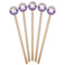 Purple Gingham & Stripe Wooden 6" Stir Stick - Round - Fan View