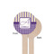 Purple Gingham & Stripe Wooden 6" Stir Stick - Round - Single Sided - Front & Back