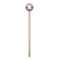 Purple Gingham & Stripe Wooden 6" Stir Stick - Round - Single Stick
