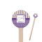 Purple Gingham & Stripe Wooden 7.5" Stir Stick - Round - Closeup