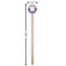 Purple Gingham & Stripe Wooden 7.5" Stir Stick - Round - Dimensions