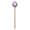 Purple Gingham & Stripe Wooden Food Pick - Oval - Single Pick