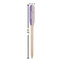 Purple Gingham & Stripe Wooden Food Pick - Paddle - Dimensions