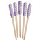 Purple Gingham & Stripe Wooden Food Pick - Paddle - Fan View