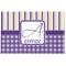 Purple Gingham & Stripe Basket Weave Floor Mat