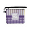 Purple Gingham & Stripe Wristlet ID Case w/ Name and Initial