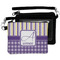 Purple Gingham & Stripe Wristlet ID Cases - MAIN
