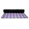 Purple Gingham & Stripe Yoga Mat Rolled up Black Rubber Backing