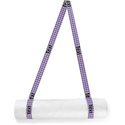 Purple Gingham & Stripe Yoga Mat Strap (Personalized)