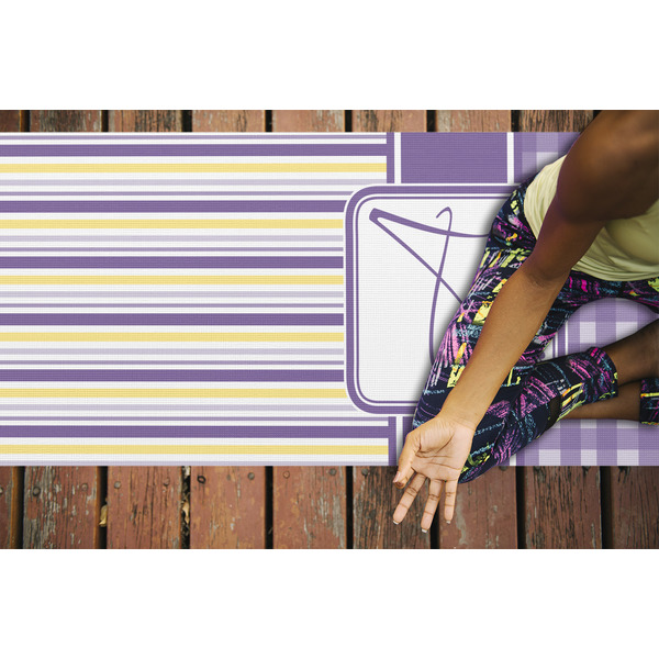 Purple Gingham & Stripe Yoga Mats - LIFESTYLE