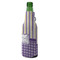 Purple Gingham & Stripe Zipper Bottle Cooler - ANGLE (bottle)