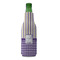 Purple Gingham & Stripe Zipper Bottle Cooler - FRONT (bottle)
