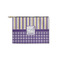 Purple Gingham & Stripe Zipper Pouch Small (Front)