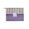 Purple Gingham & Stripe Zipper Pouch - Small - 8.5"x6" (Personalized)