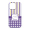 Purple Gingham & Stripe iPhone 13 Case - Back