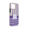 Purple Gingham & Stripe iPhone Case - Rubber Lined - iPhone 13 Mini (Personalized)