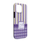 Purple Gingham & Stripe iPhone Case - Rubber Lined - iPhone 13 Pro (Personalized)
